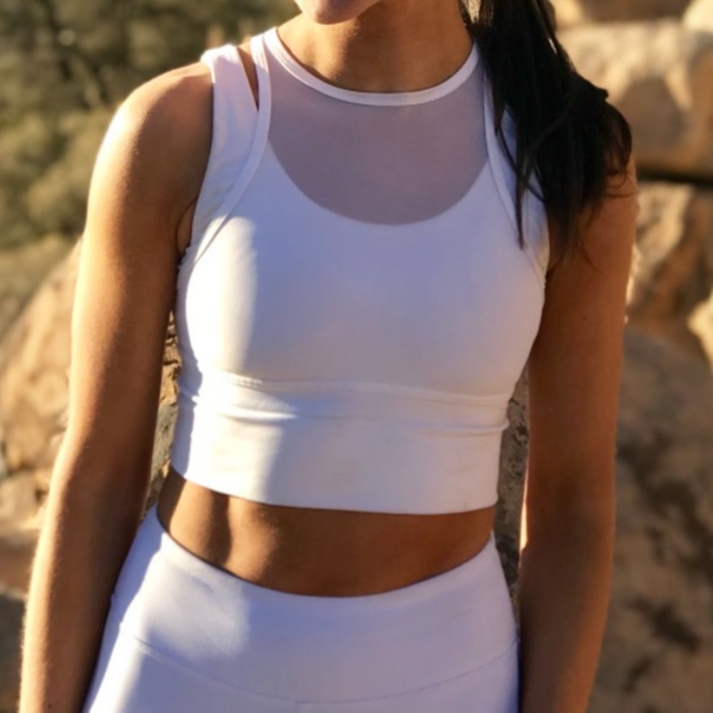 White Lululemon Mesh Sports Bra